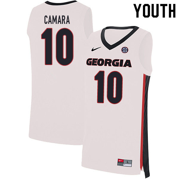 2020 Youth #10 Toumani Camara Georgia Bulldogs College Basketball Jerseys Sale-White